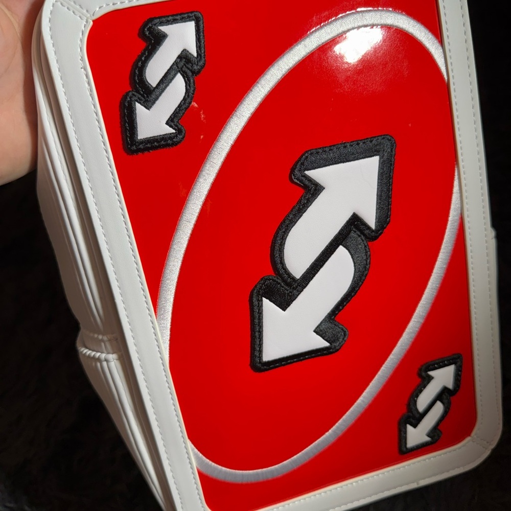 Red and White Card-Themed Bag